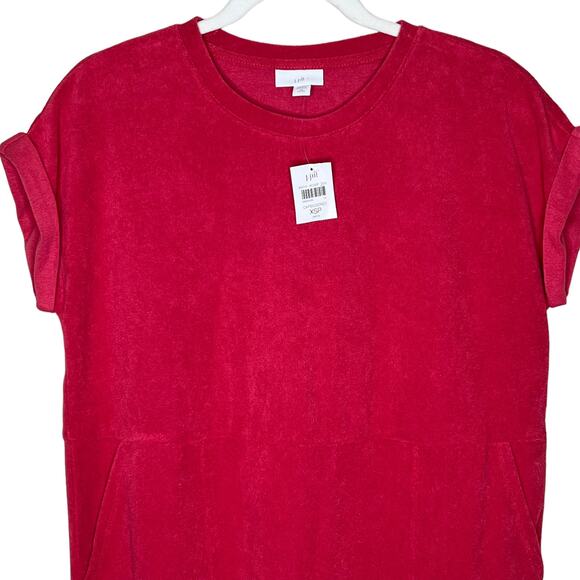 J. Jill Seaside Looped Terry Dre Cape Cod Red Size XS Petite NWT - Picture 2 of 7